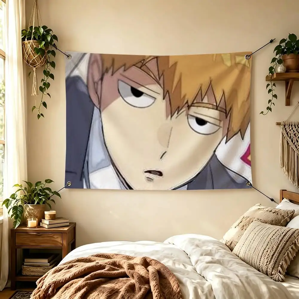 Mob Psycho 100 Arataka Reigen Flag Suitable For Party Club Outdoor Interior Wall Decoration Banner Fans Gift
