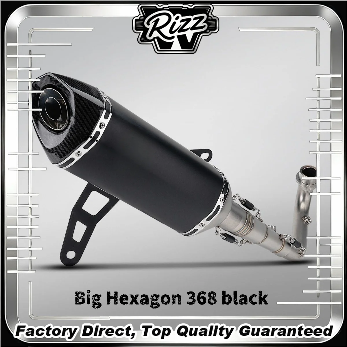 FOR AK Full Exhaust System ZONTES 368G/368E Stainless Steel Front Pipe Carbon Fiber Tail Tip Non-Destructive Modified Motorcycle