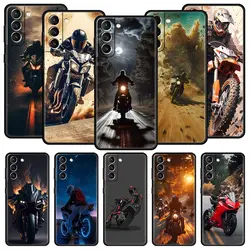 Moto Cross Motorcycle Sports Phone Case For Samsung Galaxy S24 S23 S22 S20 Ultra S21 FE 5G S10 S9 Plus S10E S8 Soft Cover