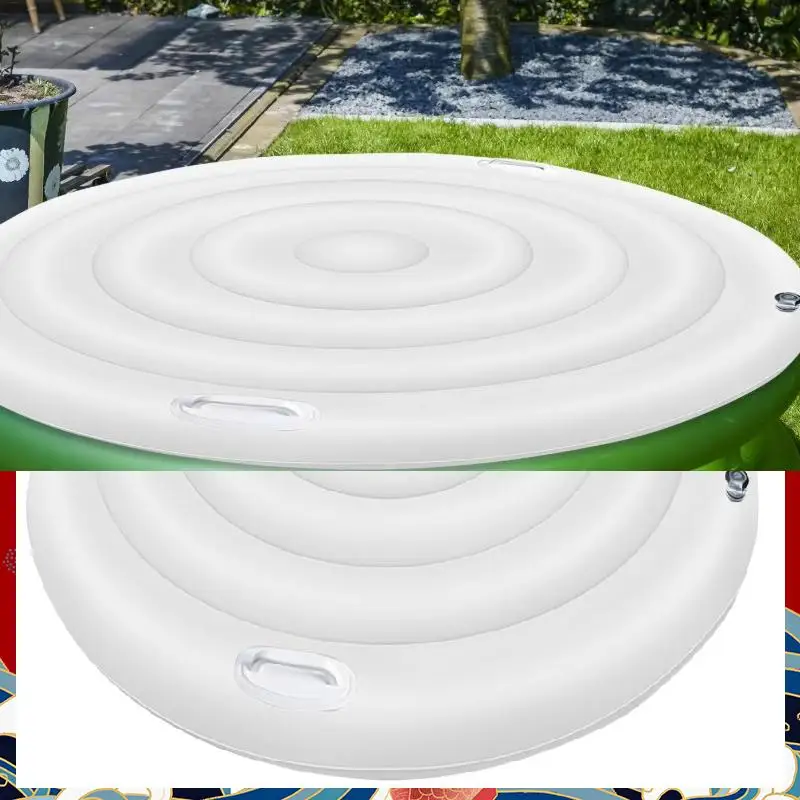 

Round Hot Tub Cover Spa Pool Protective Lid Portable Round Inflatable Hot Tub Cover Replacement for Family Hotel Garden