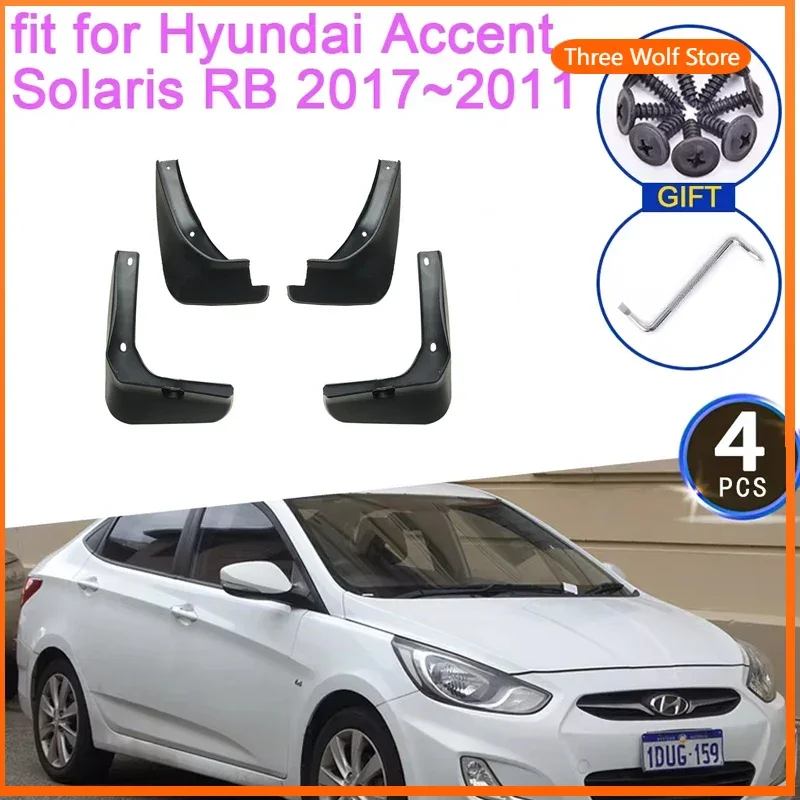 

4x Mudflap for Hyundai Accent Solaris RB RC 2017~2011 Dodge Attitude Accessories Mud Flaps Splash Fender Guard Front Rear Wheels