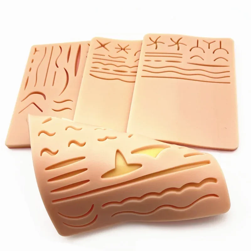 

Silicone Reusable Surgical Suture Kit Pad Silicone Skin Suture Practice Traumatic Simulation Wounds Training Teaching Model