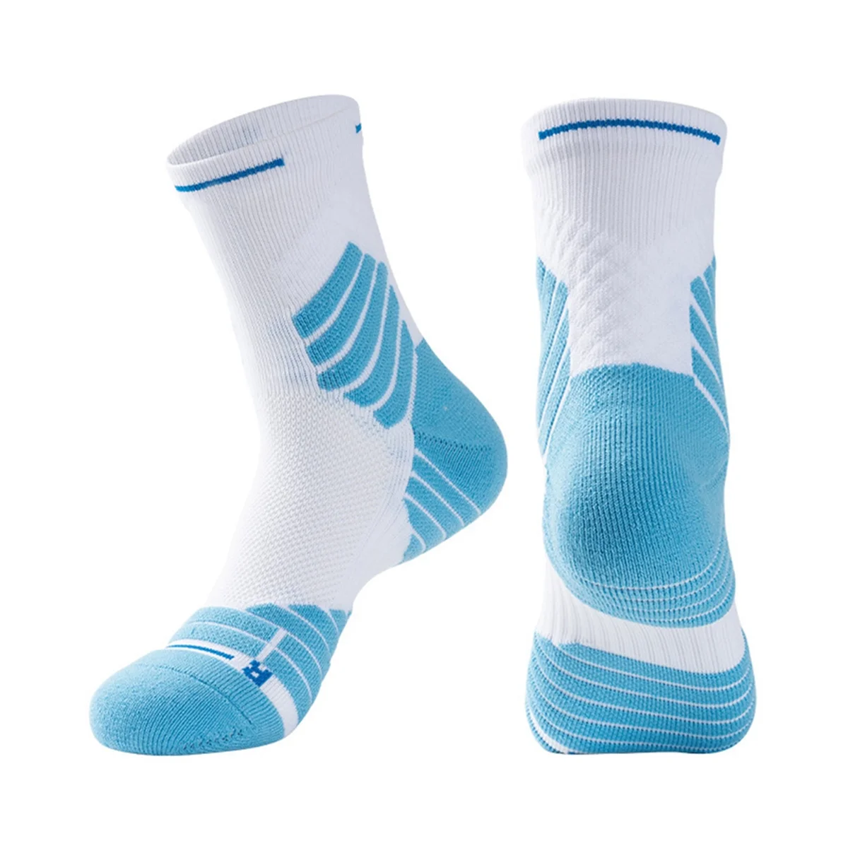 1Pair Anti-Slip Athletic Sock for Men Women,Soccer Sock,Non-Skid Slipper Sock,Trainning Sock for Football Blue M