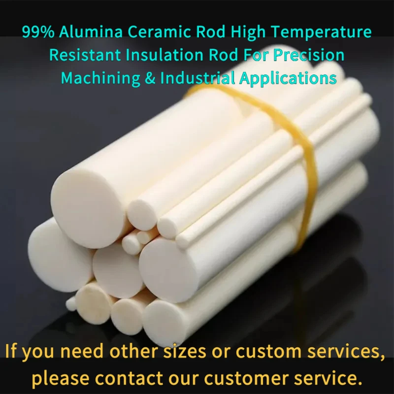 99% Alumina Ceramic Rod High Temperature Resistant Insulation Rod Precision Machining & Industrial Applications