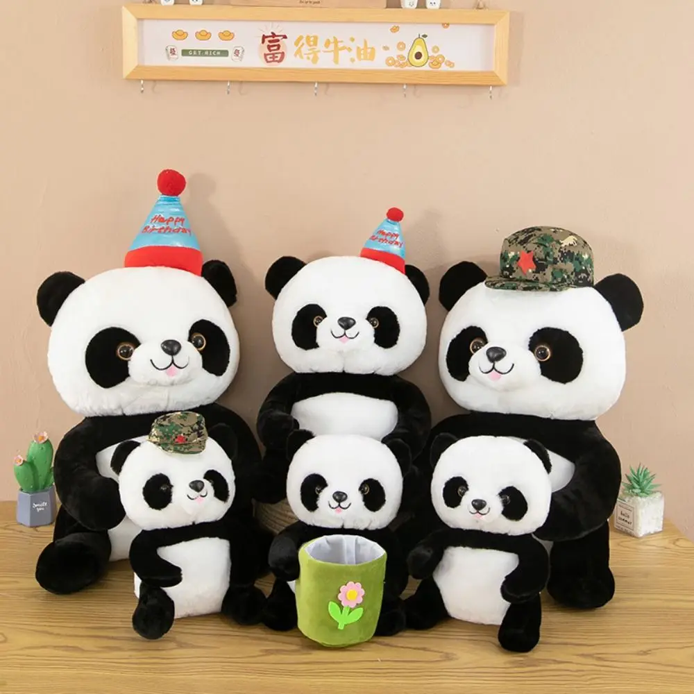 Contenitore per penna per bambola in peluche Panda in cotone PP Simulazione morbida Peluche Panda Kawaii Comodo cuscino in peluche Panda per bambini