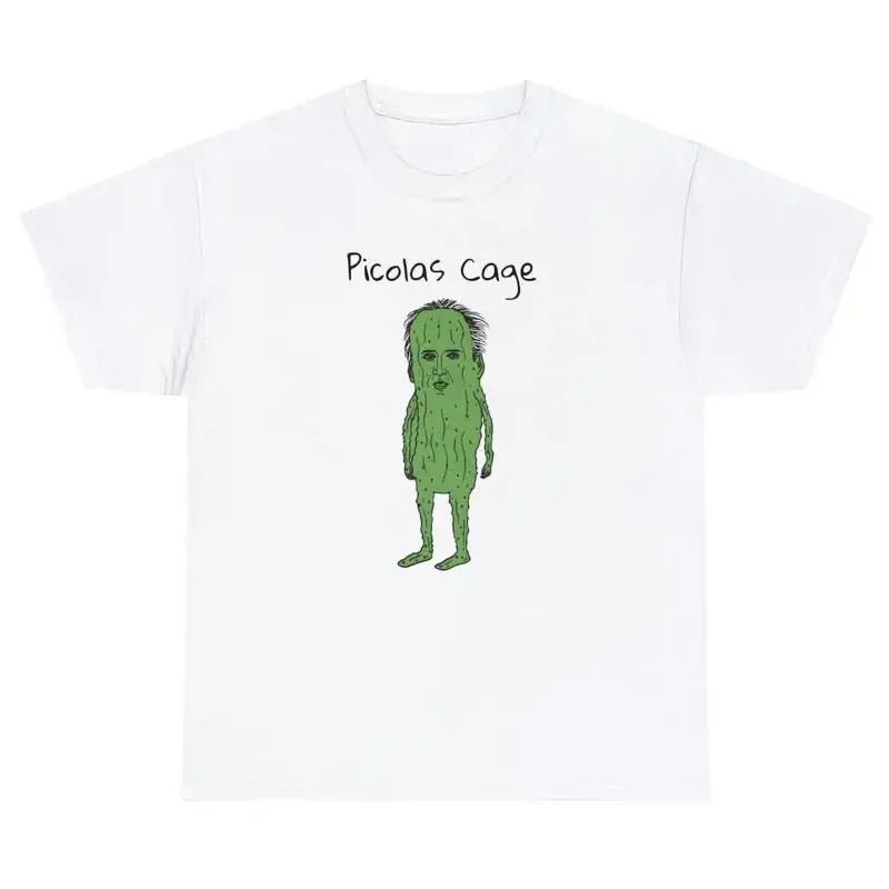 Picolas Cage T Shirt Awkward Celebrity Humor Nicolas Cage Pickle Lover Silly Tee