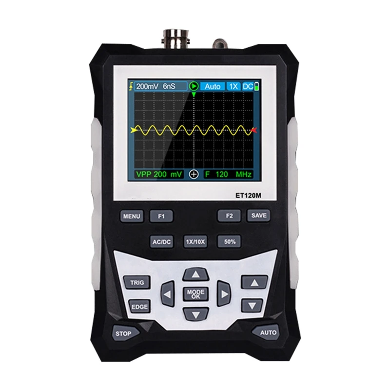 

ET120M Handheld Oscilloscope Color Analog Oscilloscope Professional Oscilloscope 120MHZ Sampling Rate Professional Tool