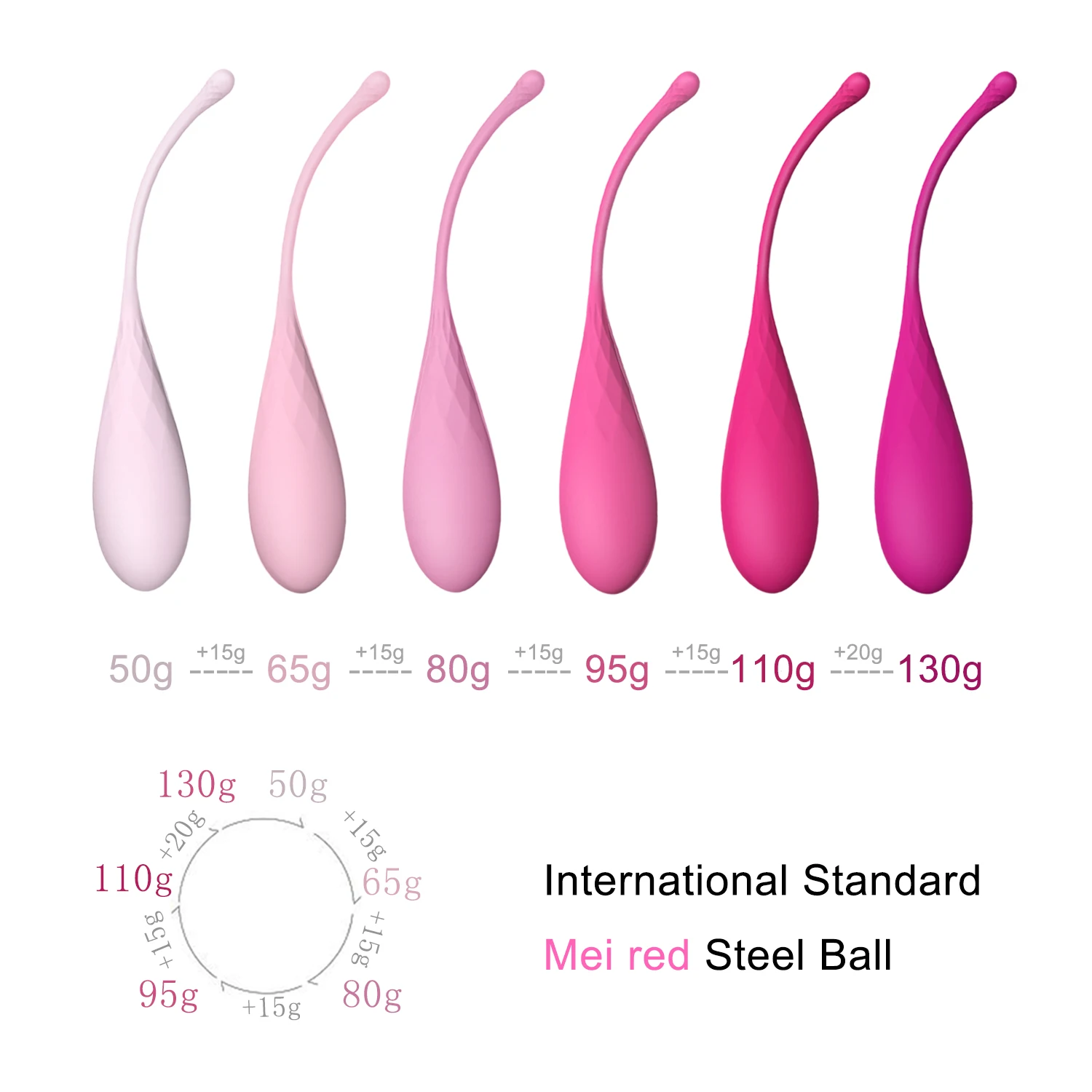 6pcs Kegel Exercise Vaginal Balls for Women Safety Silicone Geisha Ball Pelvic Floor Muscle Tightening Trainer Massage Sex Toys