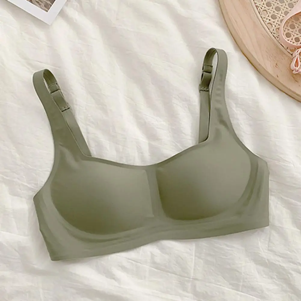 Removable Padding Bra Push Up Bra with Detachable Pads Anti-snagging Closure Wireless Square Neck Underwear for Women Soft