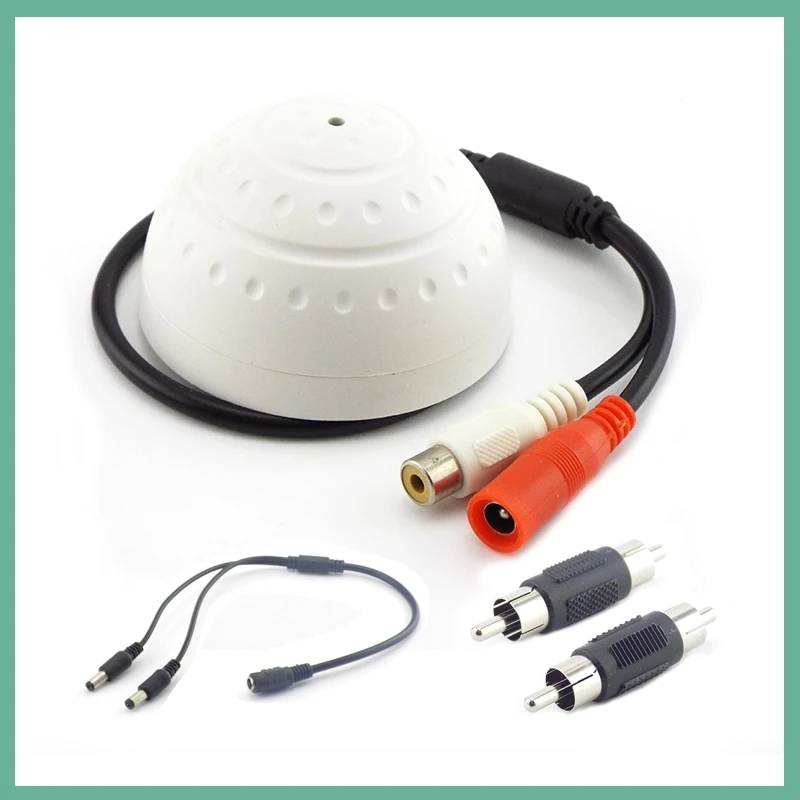 CCTV Pickup Microphone Audio Sound DC 1 to 2 Way Power Splitter Cable RCA male to Male Connector Monitoring for CCTV Camera E3