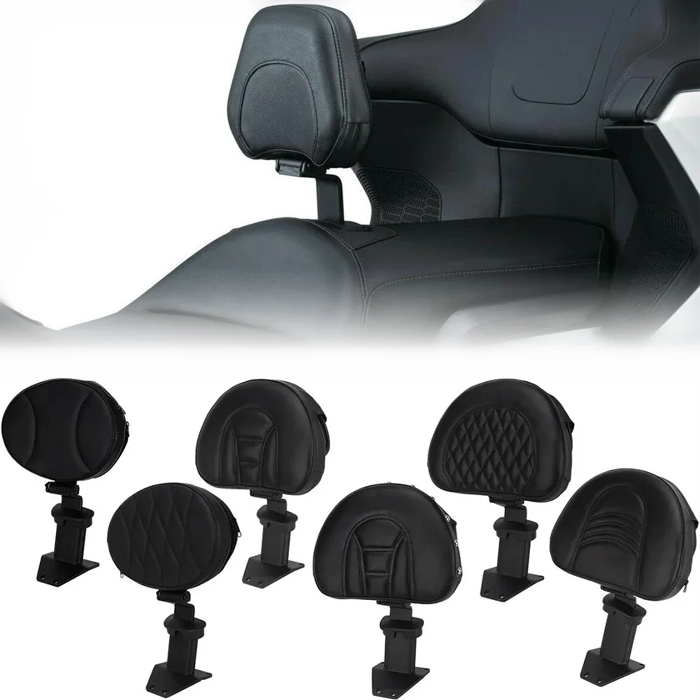 Motorcycle Adjustable Detachable Plug In Driver Seat Backrest Front Sissy Bar Rider Cushion Pad For Honda Goldwing GL1800 18-21