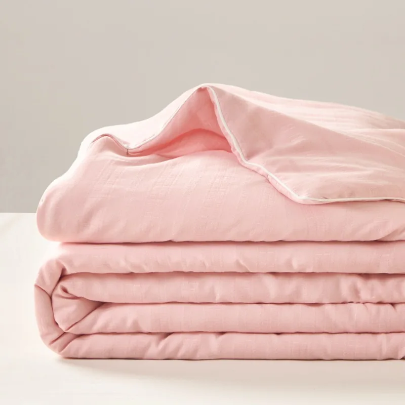 

Solid Color Air Conditioner Quilt Soft Kunlun Cotton Fiber Summer Blanket Breathable Washable Cooling Quilt for Spring Autumn