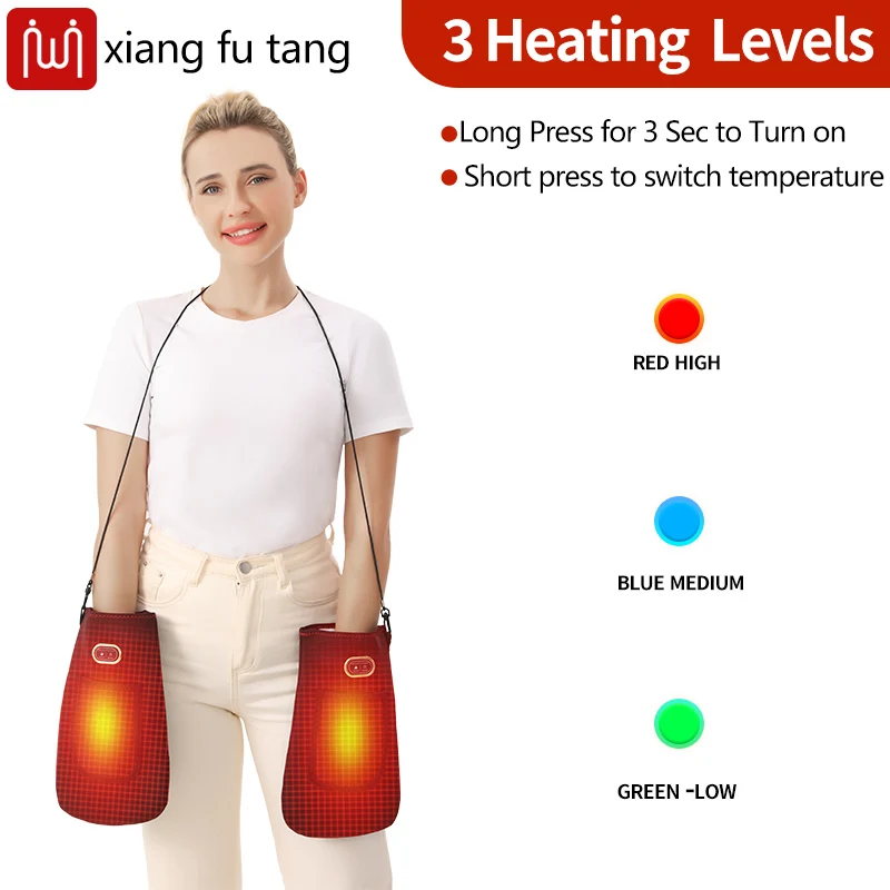 Электрические перчатки с подогревом, вибрационный массажер 3, регулируемая температура, горячий компресс, муфта для рук и пальцев, облегчение дискомфорта