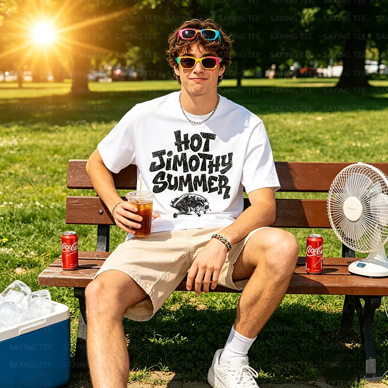 Jimothy Raccoon I Shaped Like Ball Short Spine Lustiges Geschenk-T-Shirt Y2k Trash Panda Wildlife Graphic Saying Tee HOT JIMOTHY Summer – Detail 4