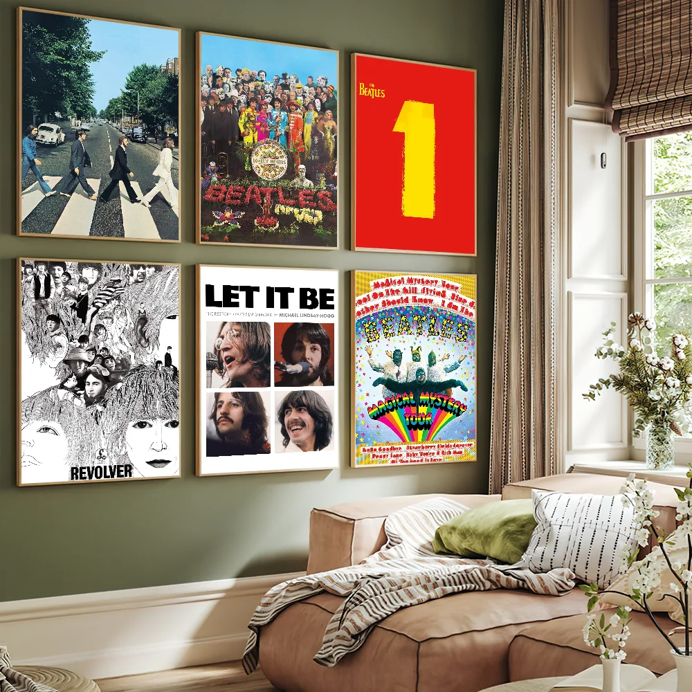 Band Singer The B-Beatles Abbey Road Remastered Poster Art Wall Painting Stickers Decor Aesthetic Indoor Home Bar Coffee House