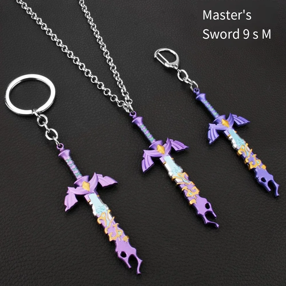 Game Legend of Zelda Master Sword Model Metal Keychain for Men Kingdom Tears Bag Pendant Key Ring Fans Collection Jewelry Gift