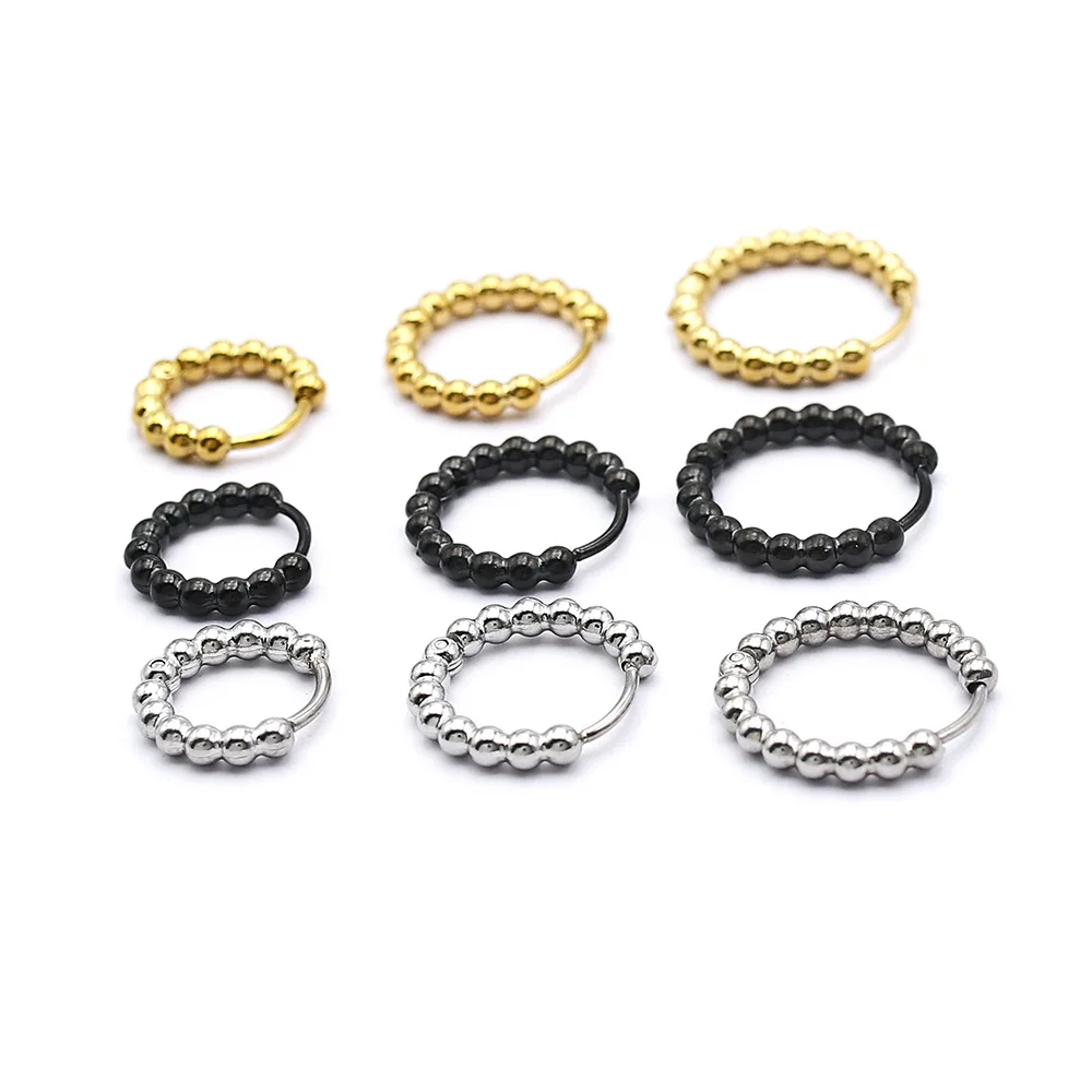 2.5mm Titanium Steel Earrings Ear Large Circle Stainless Steel Dot Plain Circle Ear Buckle