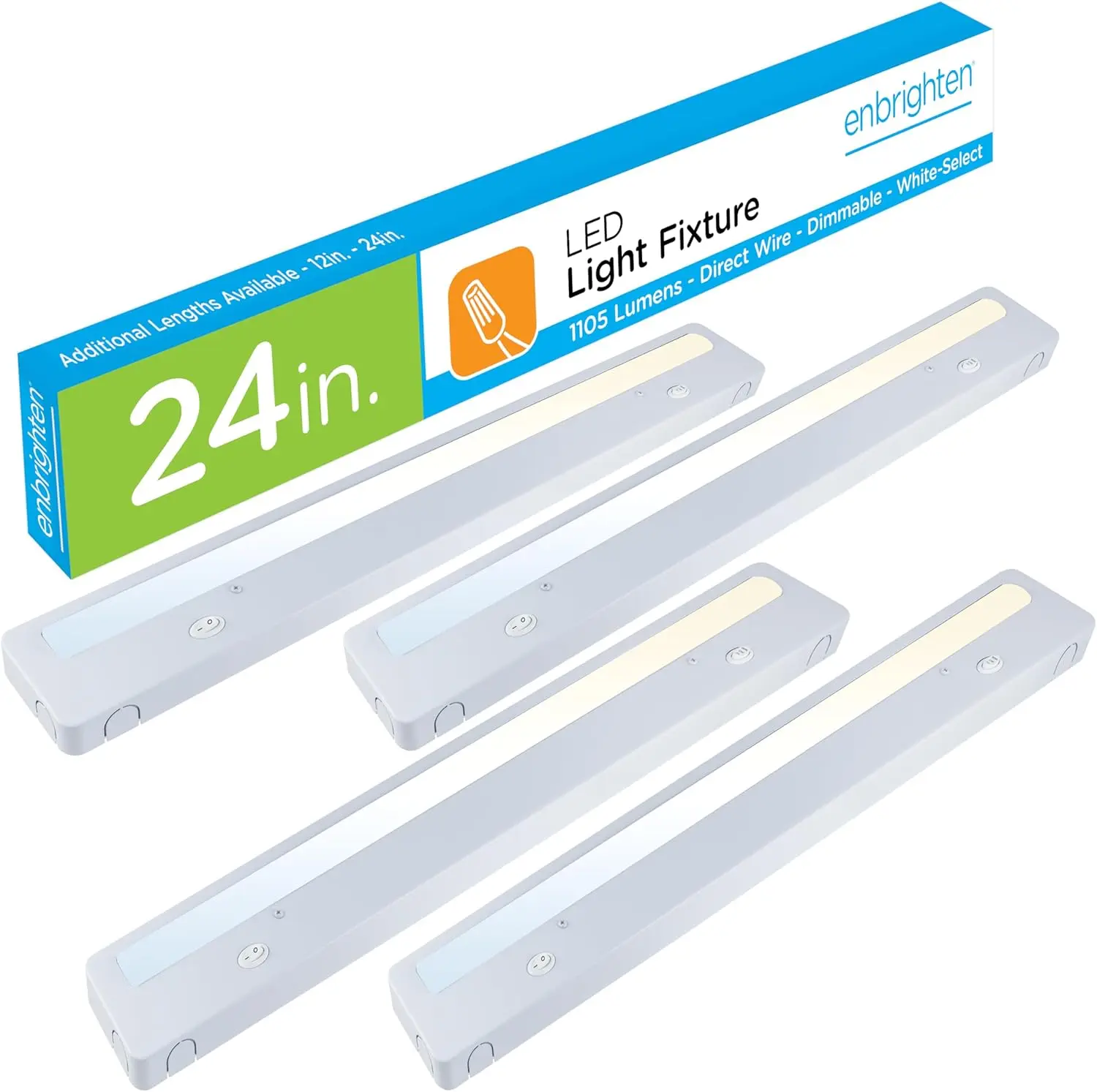 

Premium 24In. Led Under Cabinet Light Fixture, Direct-Wire, 900 Lumens, 97 Cri, Color-Select, On/Off Switch, In-Wall Dimmer