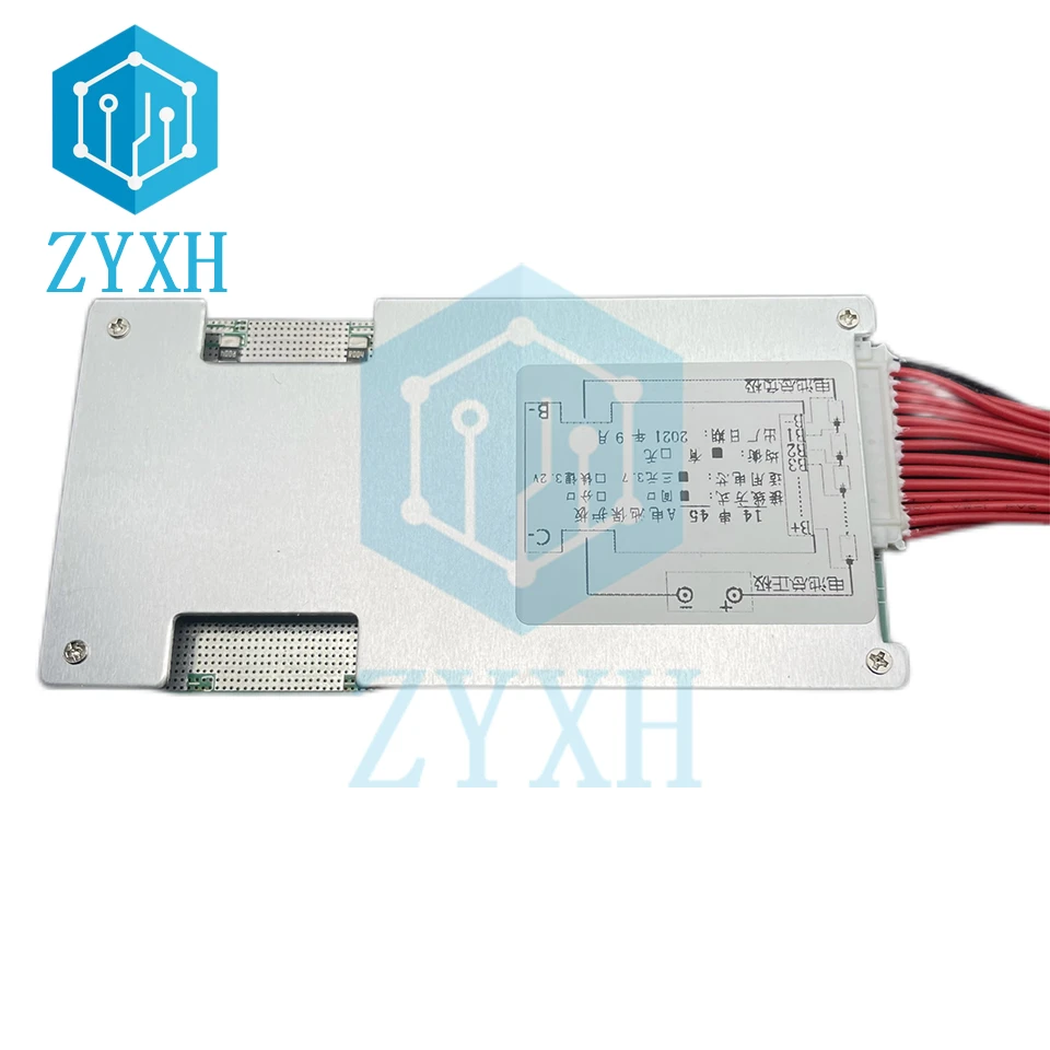 Balanced BMS 14S 52V 45A 18650 Li-ion Battery Pack Charge Discharge Board Equalizer PCB Short Circuit Protection For Ebike