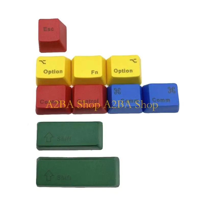 A2BA 10Key OEM Height RGBY CMYK Keycaps Set PBT Material Lasers Engraved Characters