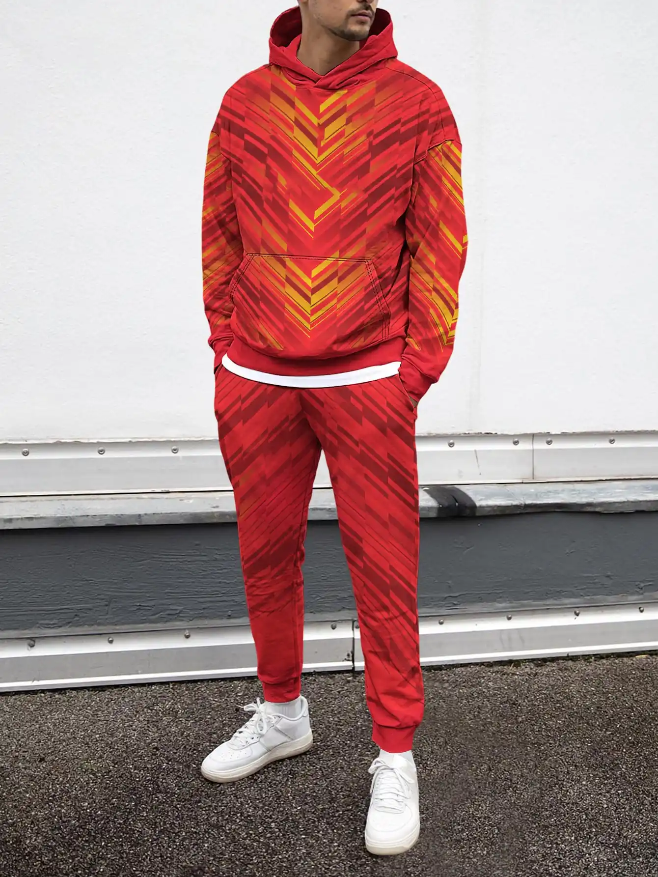 

3D Print Clothes Creative Art Design Motion Geometry Men Harajuku Style Tracksuit Hoodie Trouser 2Pc Sets Soft Fabric Matching O