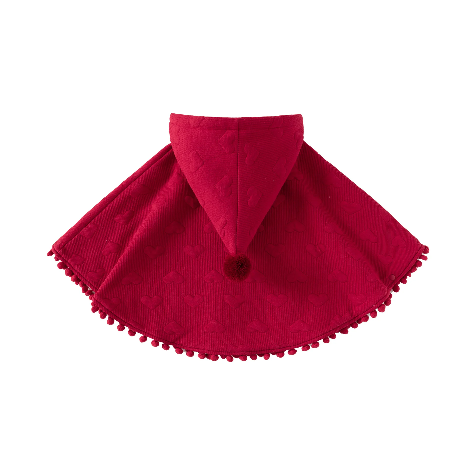 Korean Fashion Baby Girls Velvet Red Cloaks Christmas Kids Clothing Coat Cute Autumn Winter Windproof Jackets Toddler Outerwears