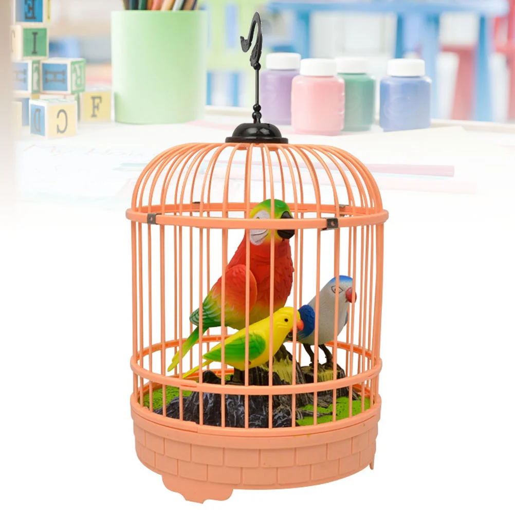 

Chirping Bird Cage Toys Children’s Kids Birdcage Childrens Inductive Voice Control Birds