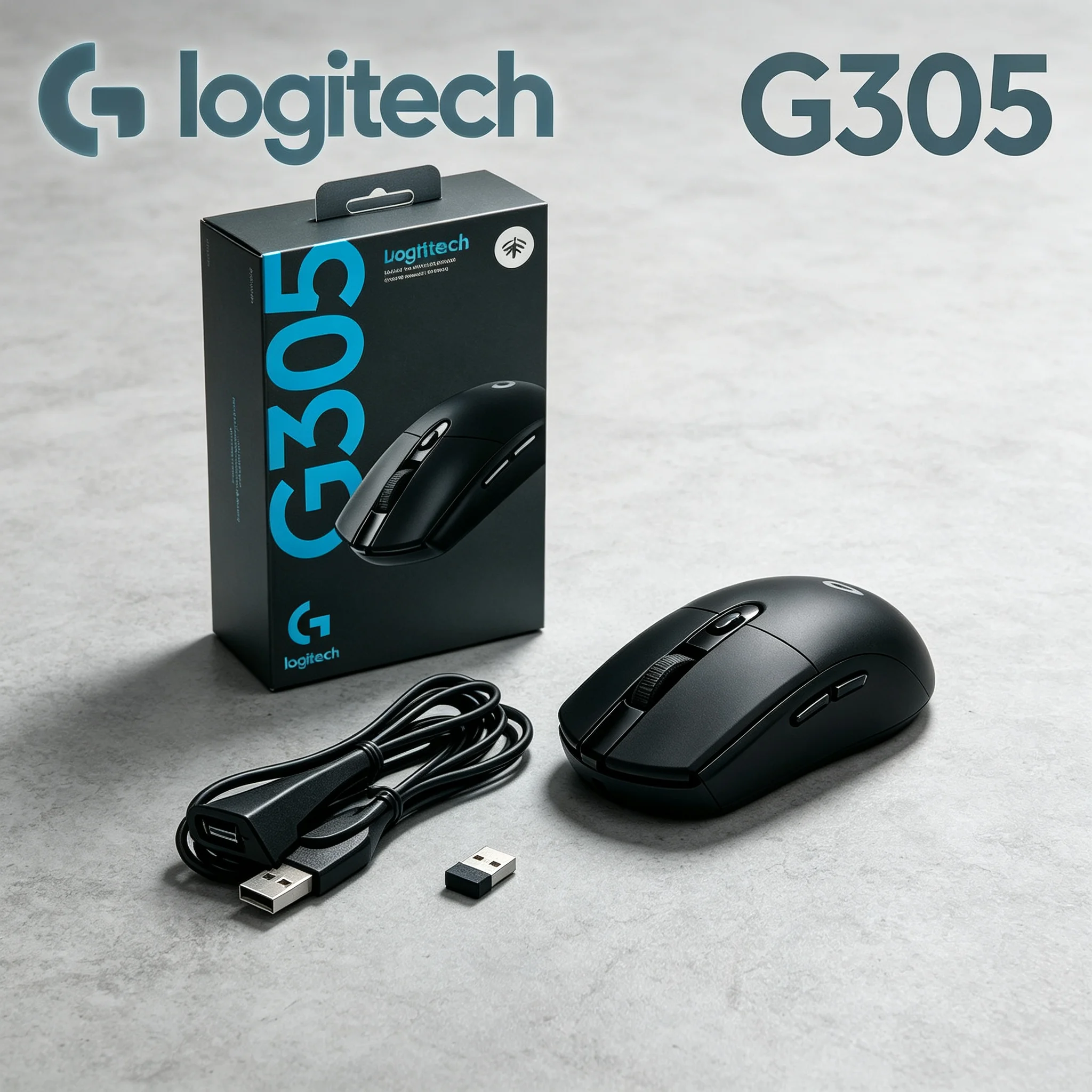 Logitech G305 LIGHTSPEED PC Gaming Mice, Attached USB Extension Cable For More Stable Wireless Connection, Fit For PUBG CS2 VALO