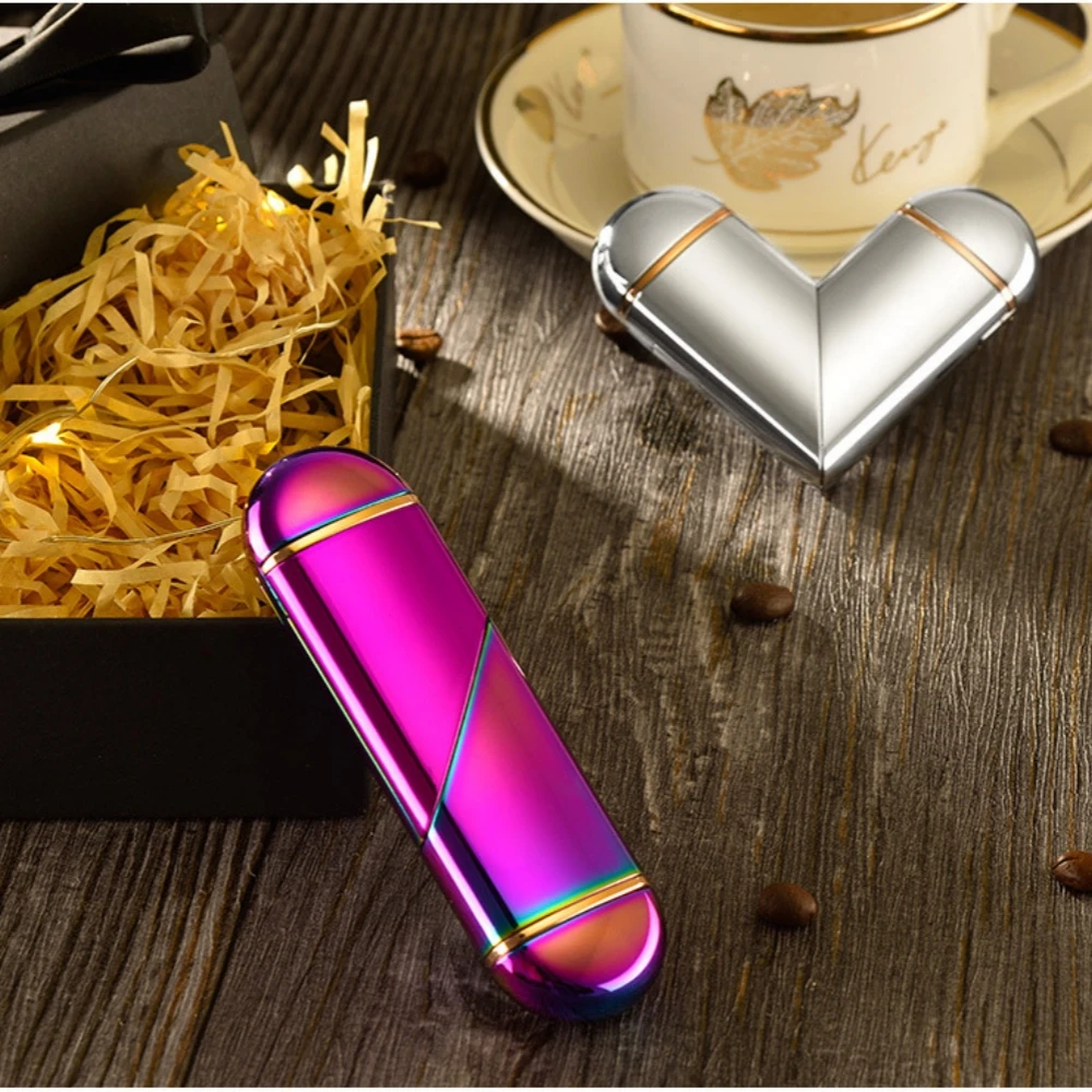 Heart Shape Lighter, Metal Windproof Love Projection Lighter, Holiday Gift for Women, Smoking Accessories, Electronic Lighter