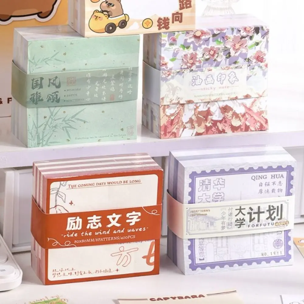 400 fogli di carta per messaggi Cute capibara Note Paper Kawaii Square Memo promemoria Paper Cartoon Non Sticky Memo Notepad Stationery