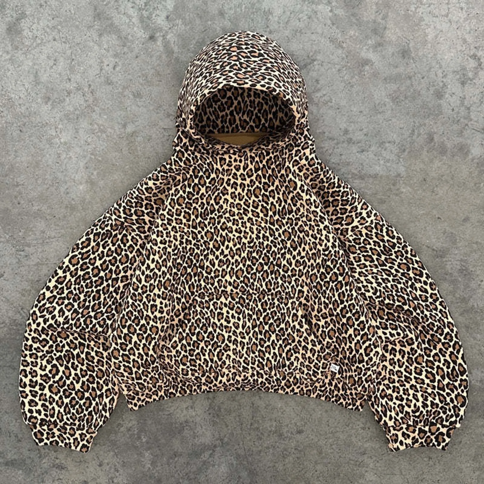 Leopard Print Hoodies Women Y2k Streetwear Hip Hop Oversize Harajuku Cheetah Print Hooded Sweatshirt Vintage Autumn Fit Sweatshi