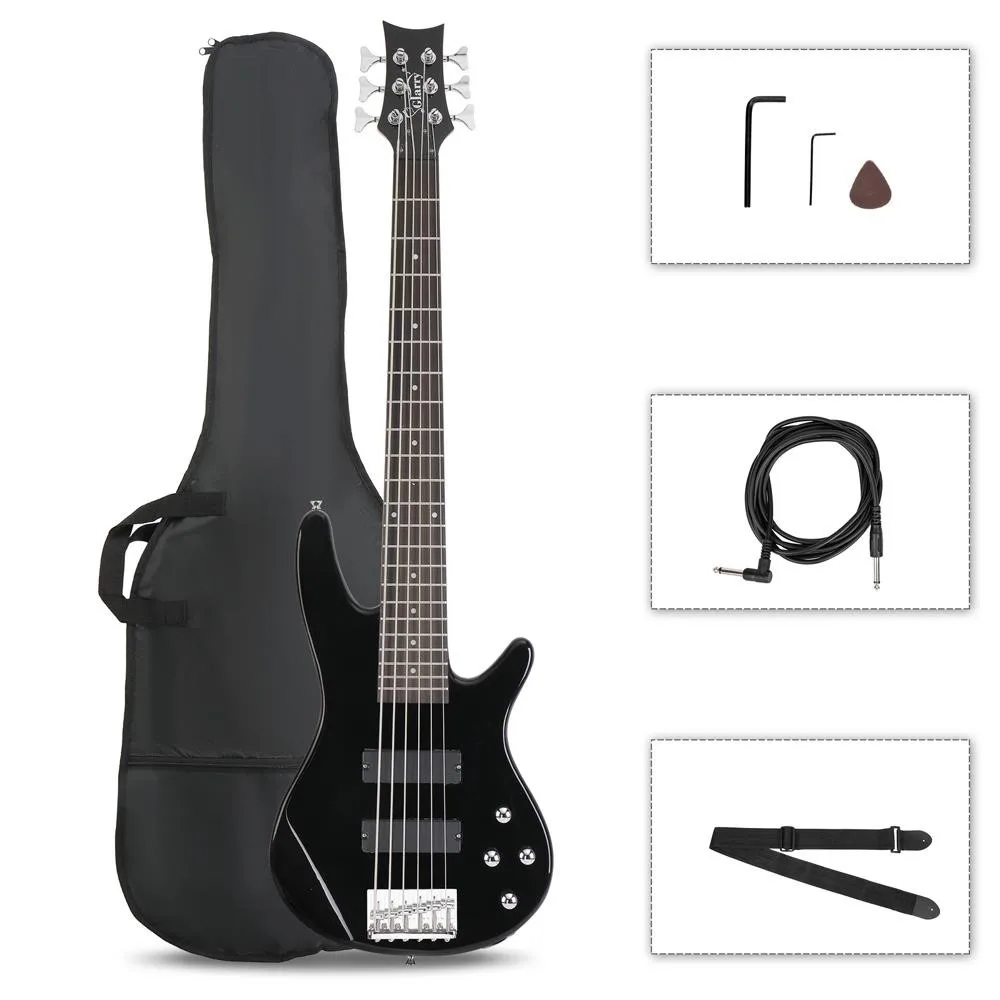 

Full Size GIB 6 String H-H Pickup Electric Bass Guitar Bag Strap