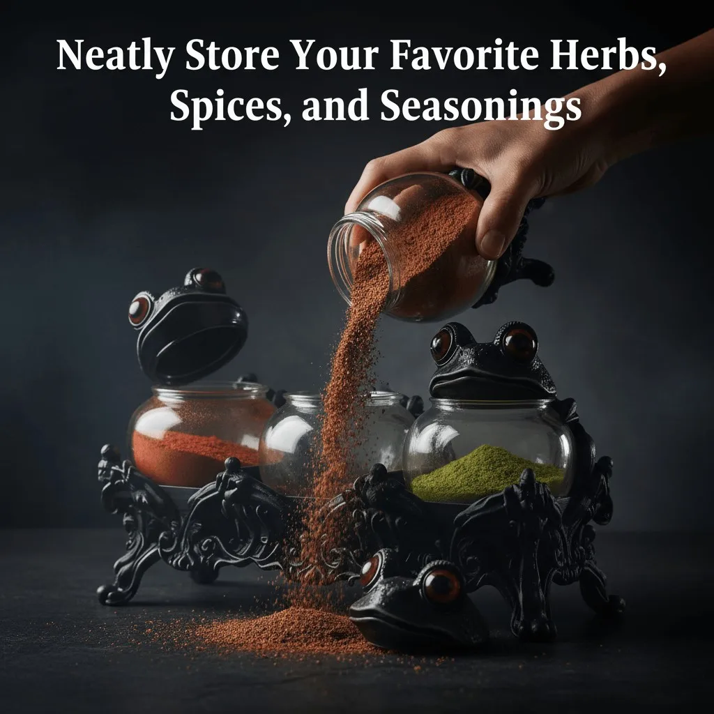 3pcs/Set Creative Frog Apothecary Spice Jars Spice Containers Frog Spice Jar Set Seasoning Containers For Salt Pepper