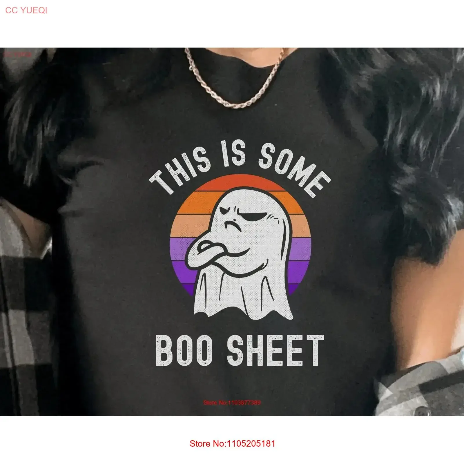 This is Some Boo SheeT T Shirt Funny Halloween Women Ghost for Coworker vintage Washed Casual Slightly Versatile Stretched