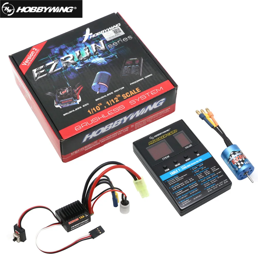 

Hobbywing eZrun Combo A1 A2 EZRUN-2030 12T/18T 7800KV 5200KV Brushless Motor +18A ESC + Card EZRUN Combo for 1/18 Car