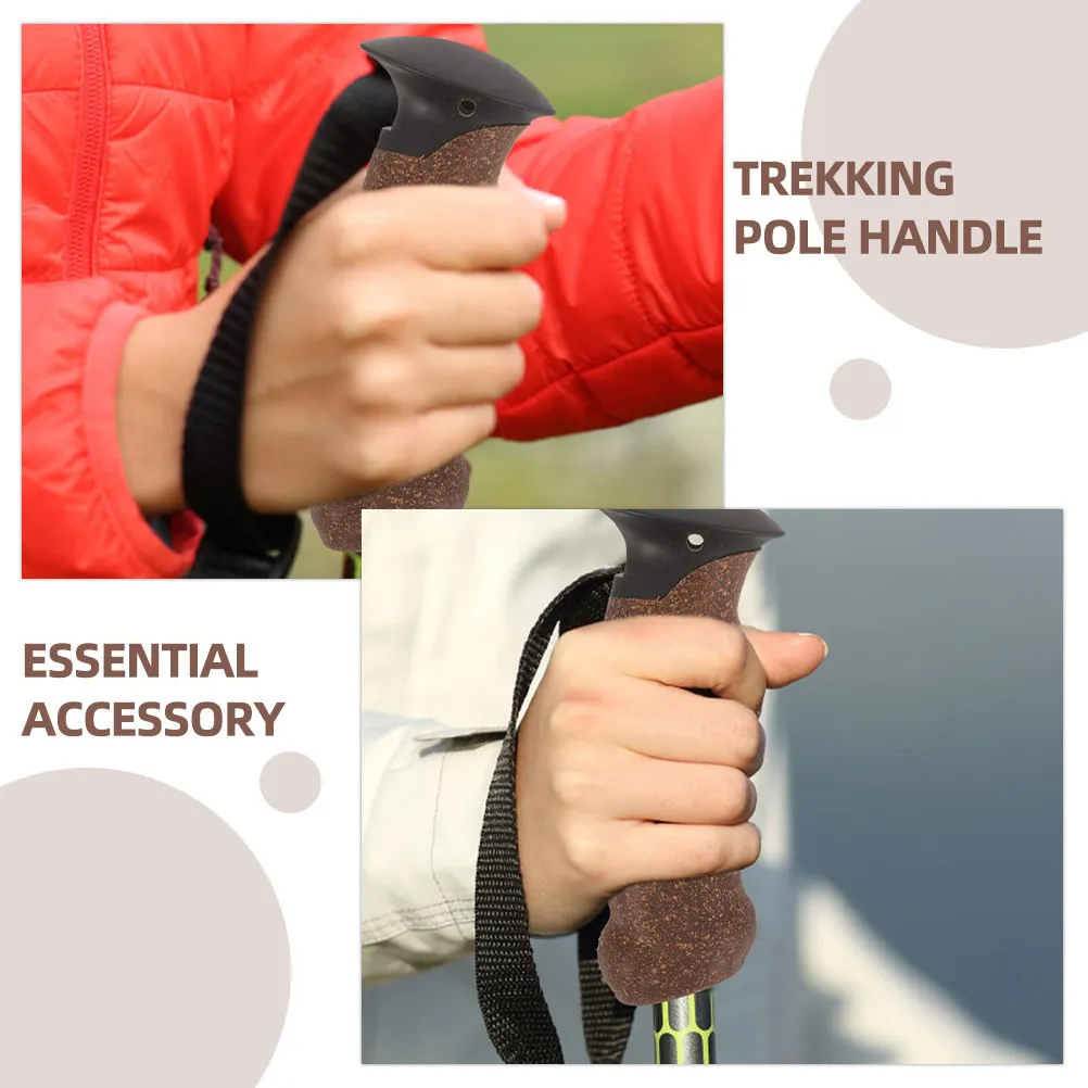 3Pcs Trekking Pole Handle Part Cork Grip Replacement for Outdoor Hiking Skiing Walking Stick All Brands Easy Install Temperature