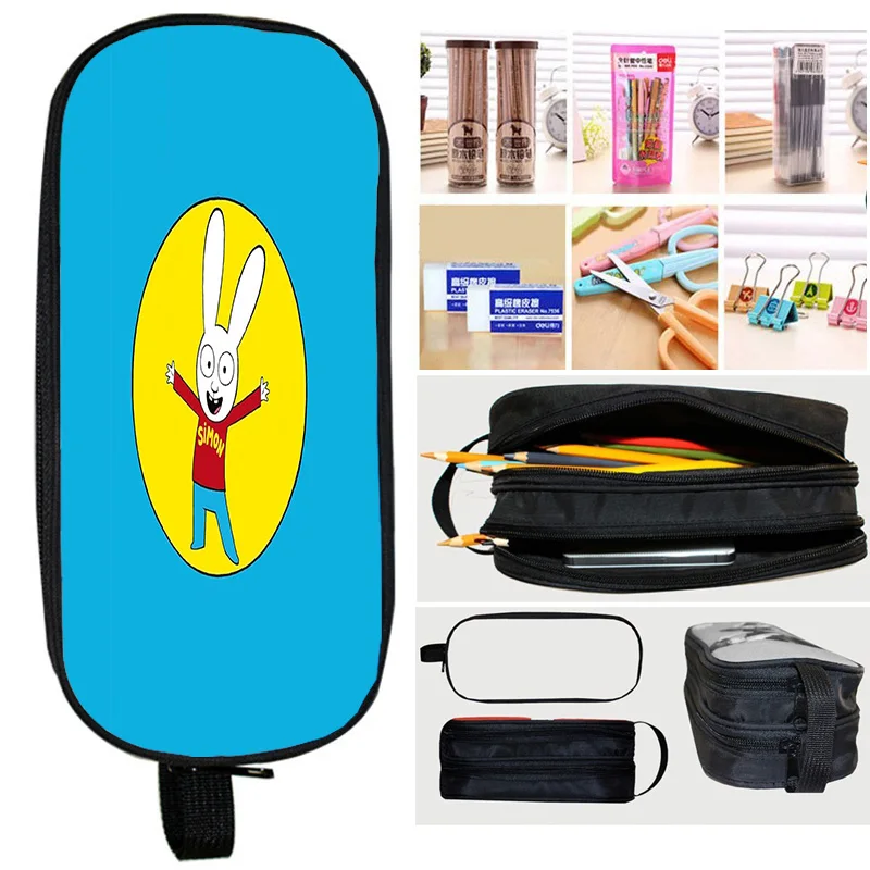 Simon Super Rabbit Student 3D Print Pen Bag Coin Purse Child's Cosmetic Bag Lipstick Tissue Organizer Toiletry Bag Holiday Gift