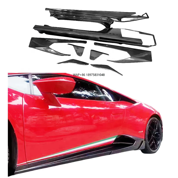 

M Style Full Glossy Carbon Fiber Body Kit 2014-2018 for LP580 LP610 Side Skirts Car Accessories