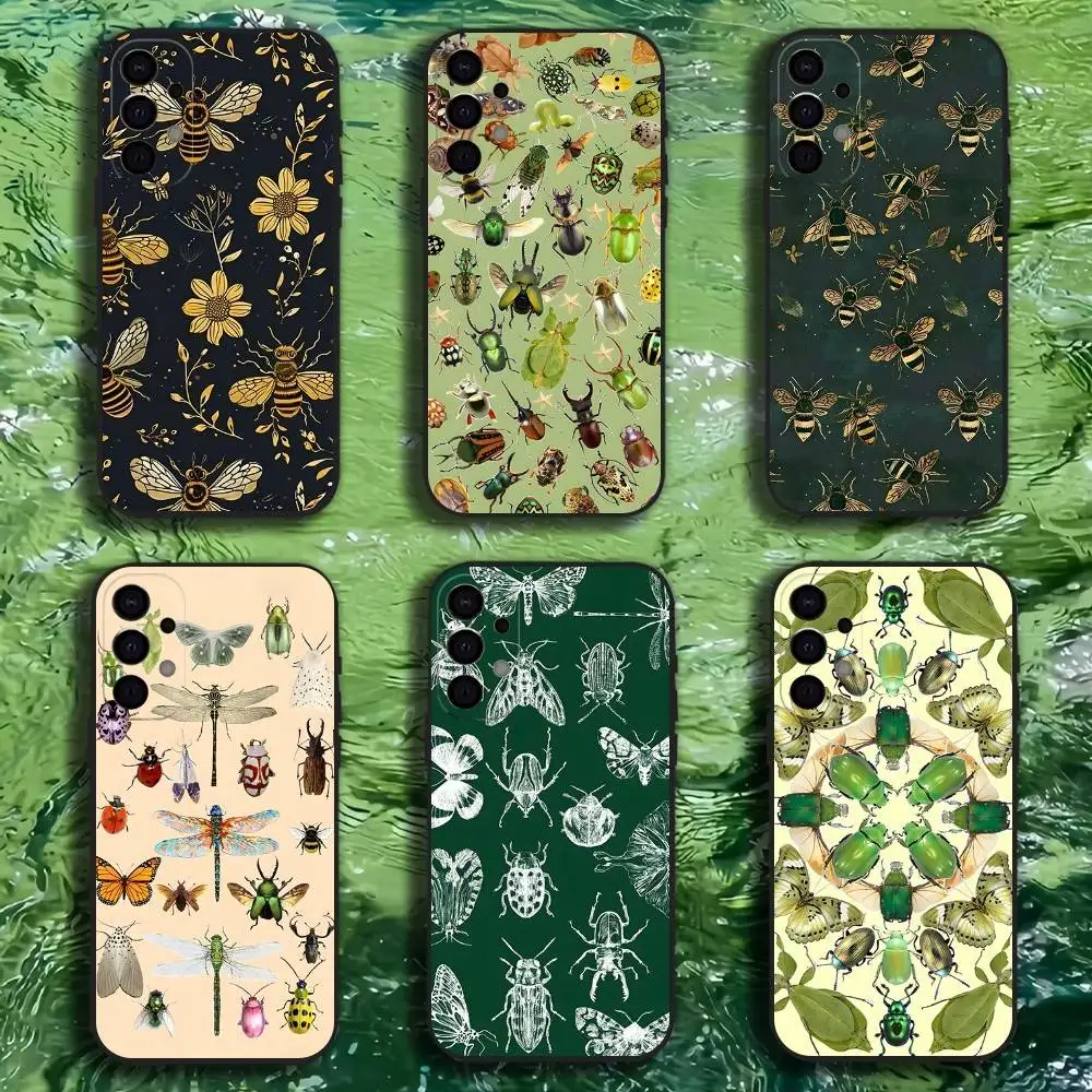 

Biology Art Bugs And Insects Phone Case For Samsung S25,S24,S21,S22,S23,S30,Ultra,S20,Plus,Fe,Lite,Note,10,9,5G Black Cover