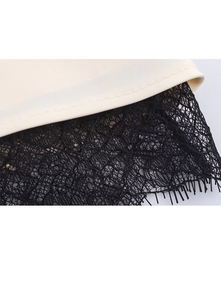 Hh feminino renda emendada saia terno verão moda sexy sem costas pescoço halter colete superior + cintura média assimetria elegante saia longa
