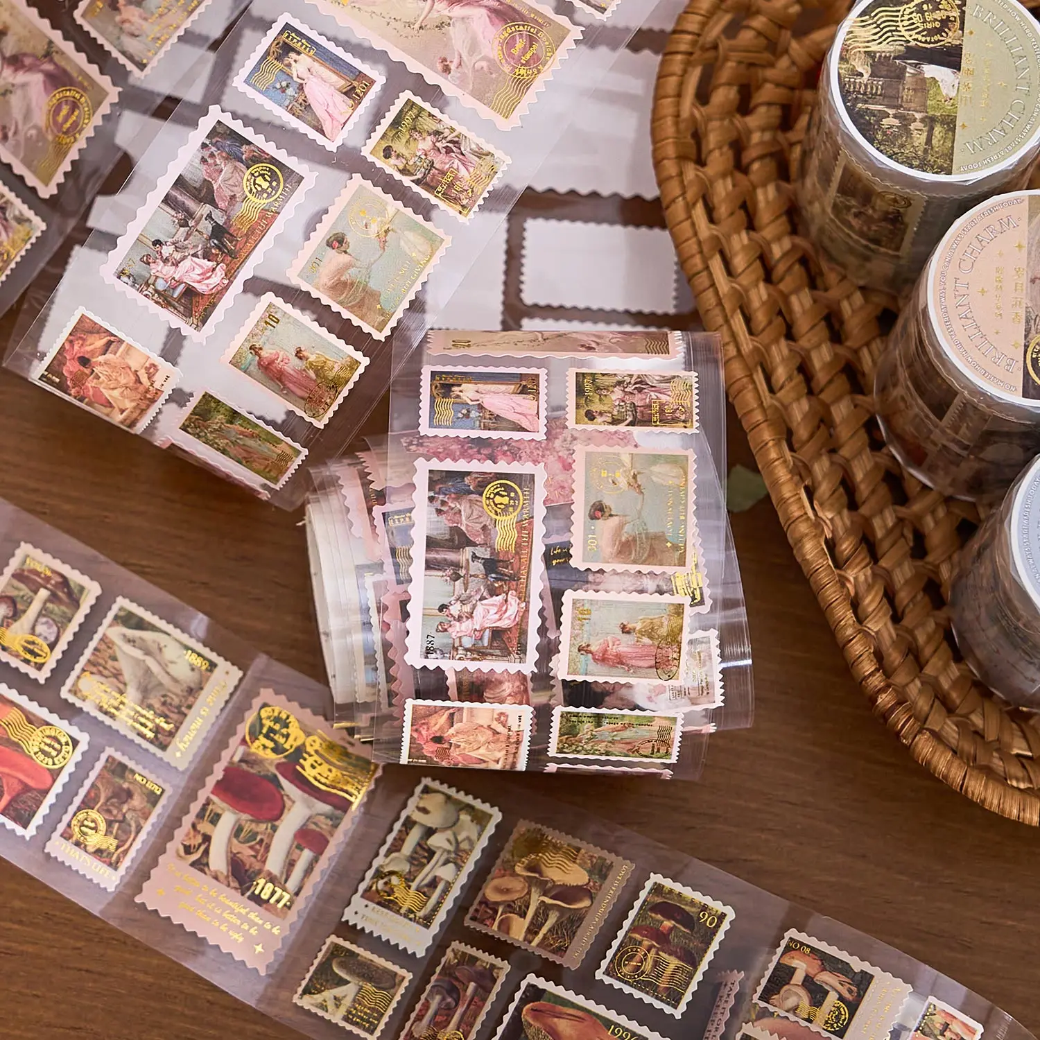 Ретро Ins штамп бронзовая лента блестящий стиль серия справочник DIY декоративный материал наклейки