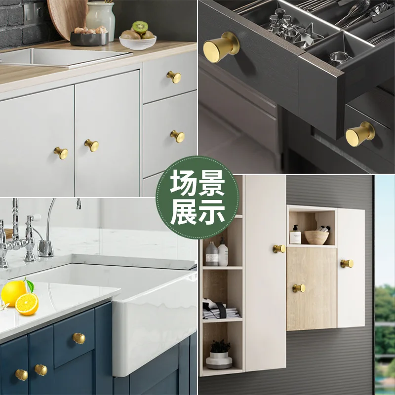 Modern Kitchen Door Cabinet Handles Solid Cabinet Pulls Drawer Knobs Cupboard Handle Pull Single hole Dresser Furniture Hardware