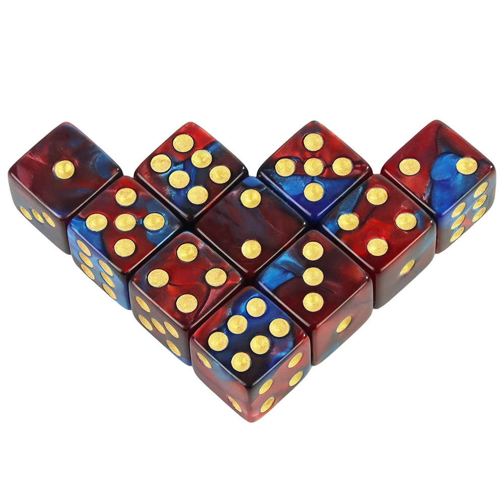 Dice Mini 6 Sided Colored 12mm Square Corners Die Playing for Mahjong Chess DND TRPG Tabletop Game