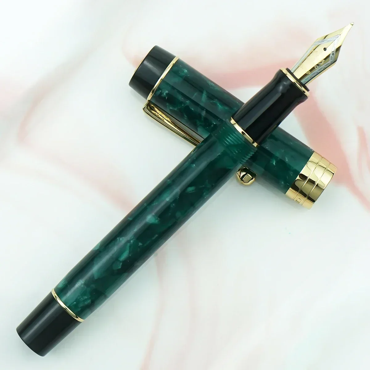 Groene Jinhao 100 Centennial Hars Vulpen EF/F/M/Gebogen Penpunt met Converter Schrijven Business Office Gift Inkt Pen