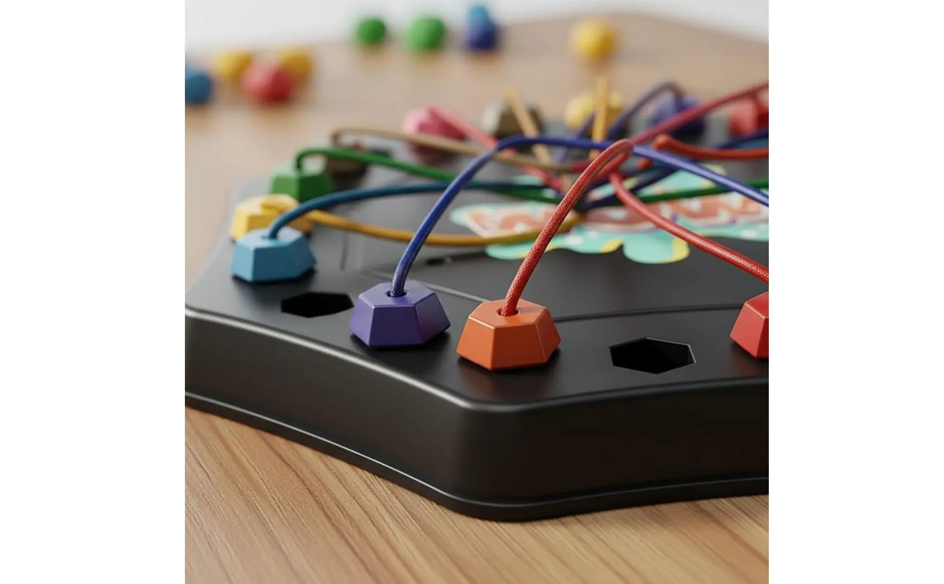 Rope Untangling Game Sturdy Elastic Cords String Untangling Test String Brain Teaser Board Interactive Play for Classroom, Party