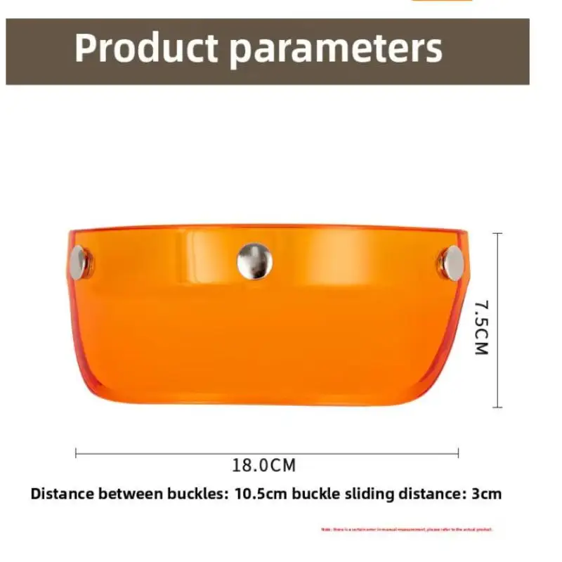 Motorcycle 3-Snap Jet Helmet Visor 1Pcs Windproof Sun Brim for Dirt Bike Motorbike Riding Replacement Accessory