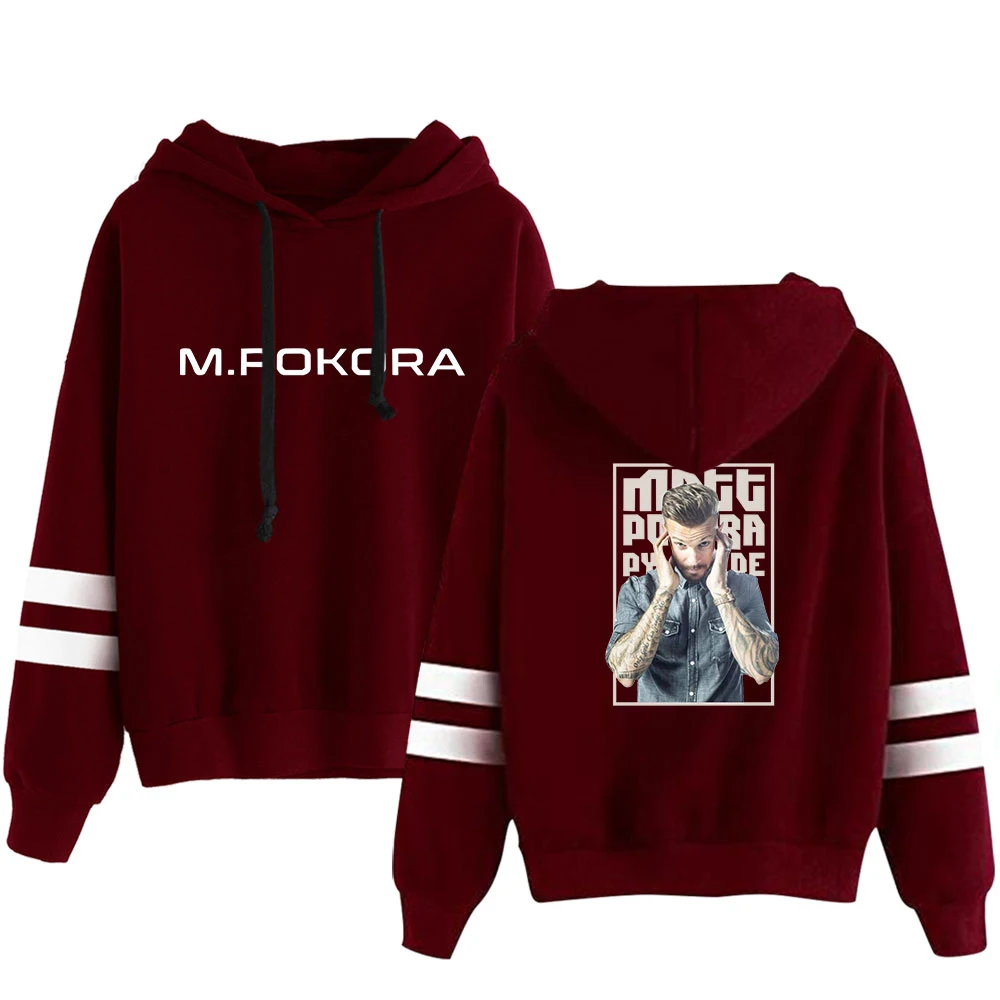 "M". Hoodie Pokora masculino e feminino, moletom de manga sem bolso, streetwear Harajuku, estilo hip-hop, roupas matt, tamanho grande