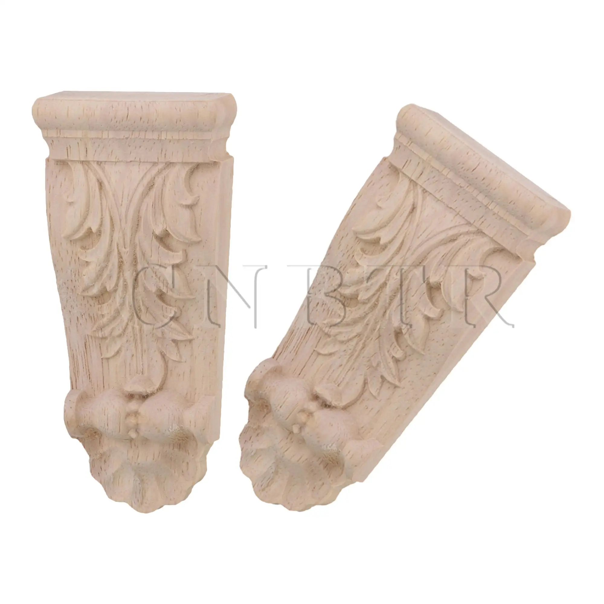 CNBTR 10Pieces Unpainted Solid Wood Carved Corbels Columns 1.97