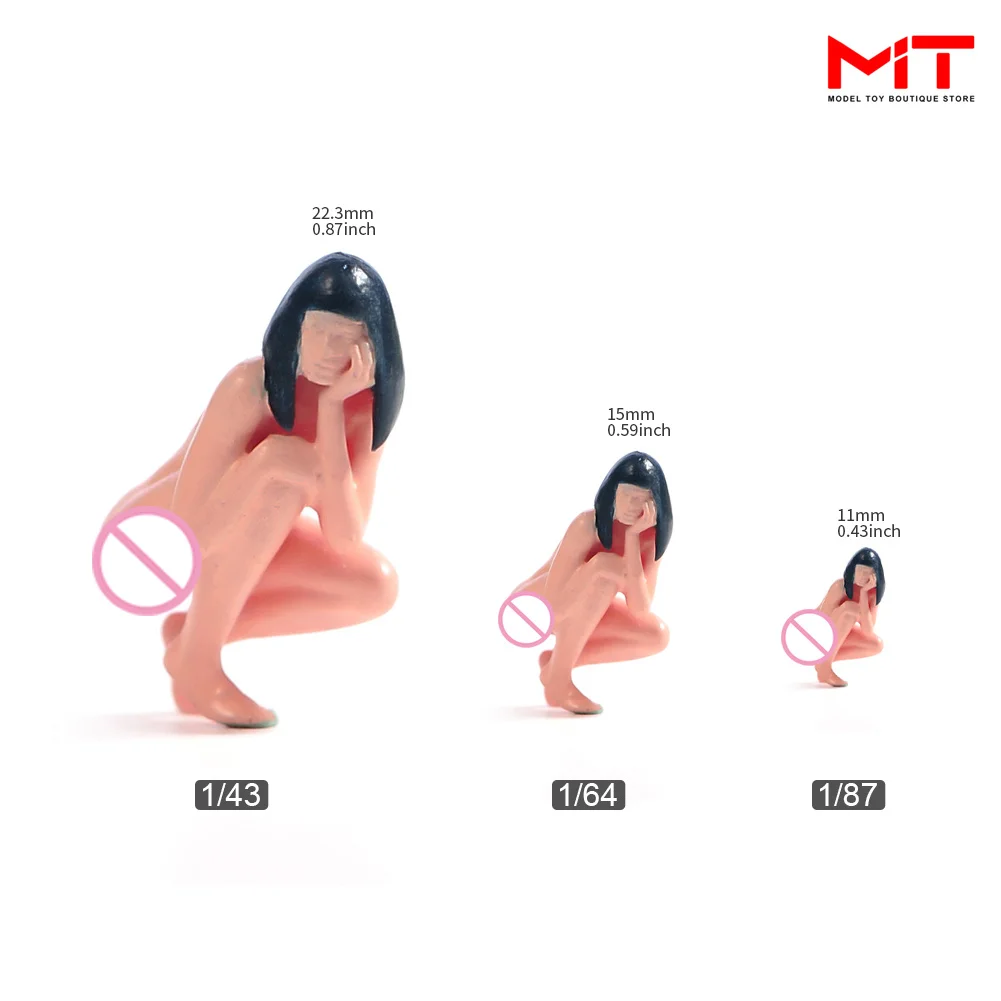 تمثال المنمنمات 1/87 1/64 1/43 1/24 نمط حر فتاة القاتل القرفصاء أرقام نموذج الإبداعية التصوير المشهد الدعائم للسيارات