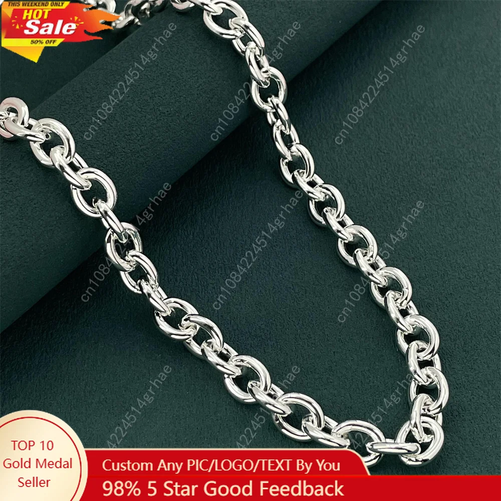 

925 sterling silver jewelry, 40-75cm lobster clasp basic thick necklace, simple and elegant gift